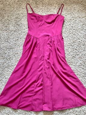 Women’s (L) Fuchsia Pink Purple Corset Style Fit and Flare Dress